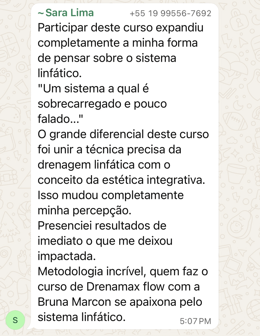 Depoimento de aluna sobre o curso