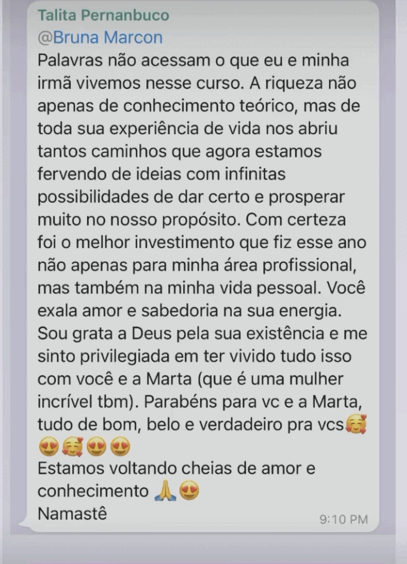 Depoimento de aluna